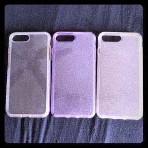 iPhone 6, 7, 8 plus otterbox & speck glitter cases